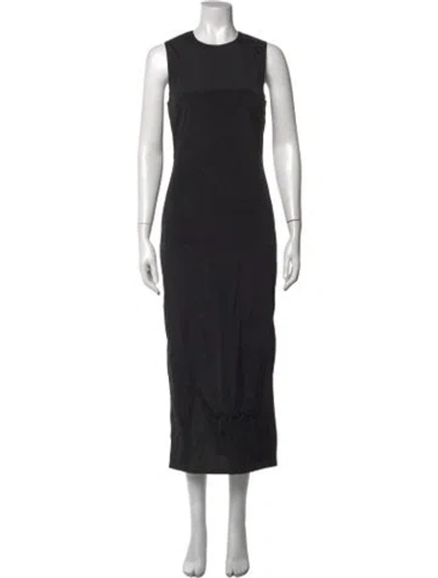 Pre-owned Rosetta Getty Crew Neck Midi Length Dress In Black