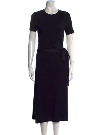 Pre-owned Rosetta Getty Crew Neck Midi Length Dress In Black