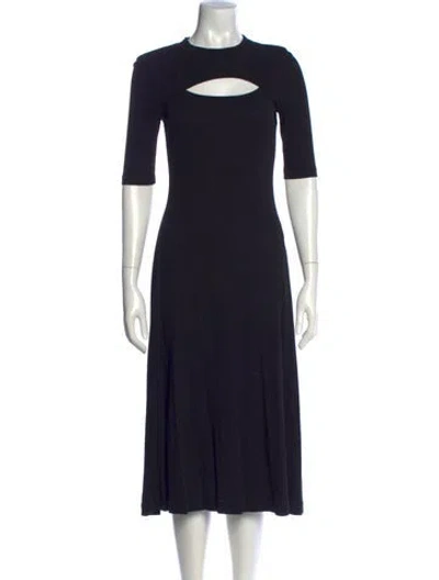 Pre-owned Rosetta Getty Crew Neck Midi Length Dress In Black