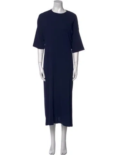Pre-owned Rosetta Getty Crew Neck Midi Length Dress In Blue