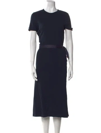 Pre-owned Rosetta Getty Crew Neck Midi Length Dress In Blue