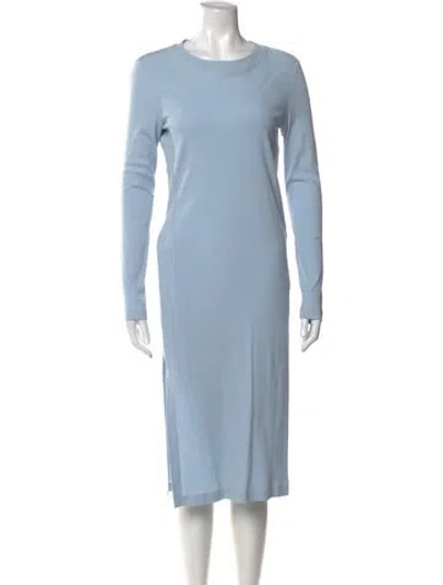 Pre-owned Rosetta Getty Crew Neck Midi Length Dress In Blue