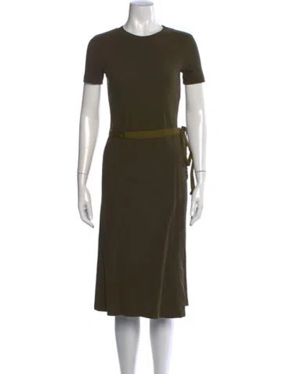 Pre-owned Rosetta Getty Crew Neck Midi Length Dress In Green