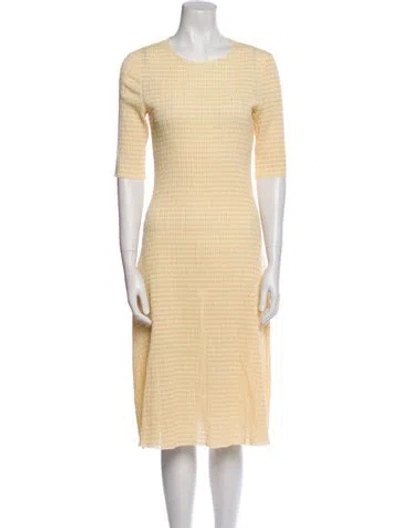Pre-owned Rosetta Getty Crew Neck Midi Length Dress In Neutral