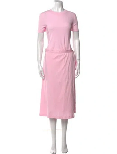 Pre-owned Rosetta Getty Crew Neck Midi Length Dress In Pink