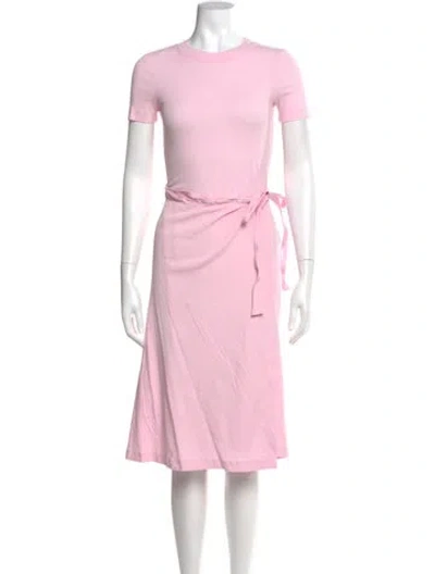 Pre-owned Rosetta Getty Crew Neck Midi Length Dress In Pink