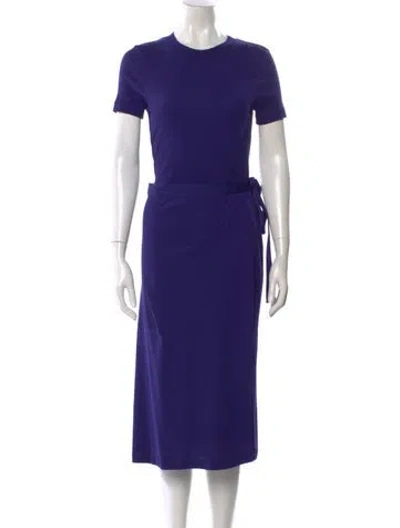 Pre-owned Rosetta Getty Crew Neck Midi Length Dress In Purple