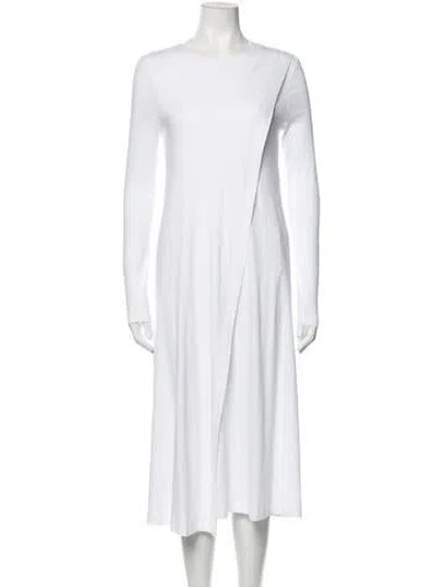 Pre-owned Rosetta Getty Crew Neck Midi Length Dress In White