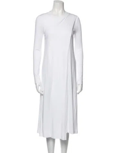 Pre-owned Rosetta Getty Crew Neck Midi Length Dress In White