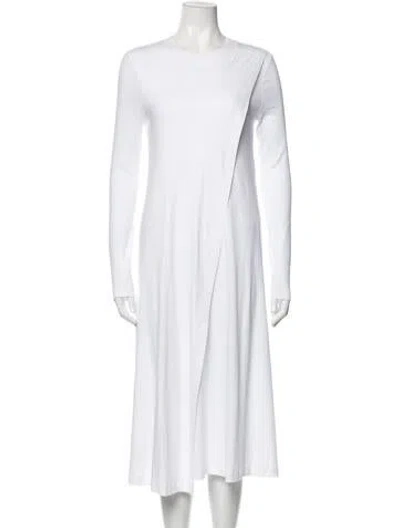 Pre-owned Rosetta Getty Crew Neck Midi Length Dress In White