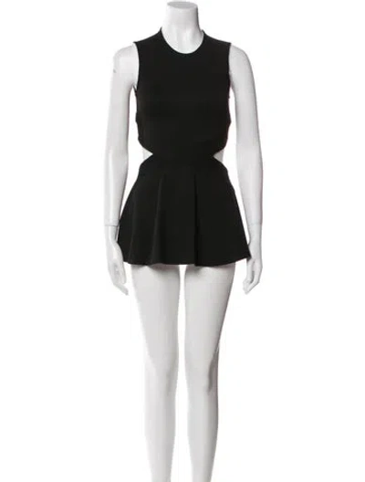 Pre-owned Rosetta Getty Crew Neck Mini Dress In Black