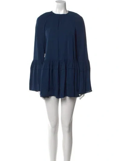 Pre-owned Rosetta Getty Crew Neck Mini Dress In Blue