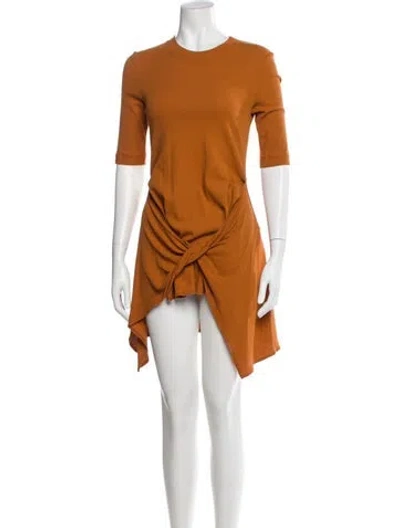 Pre-owned Rosetta Getty Crew Neck Mini Dress In Orange