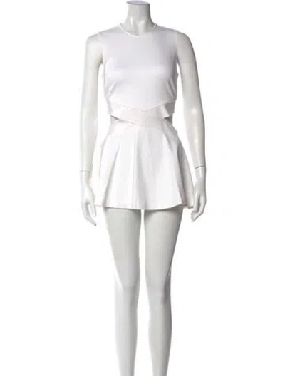 Pre-owned Rosetta Getty Crew Neck Mini Dress In White