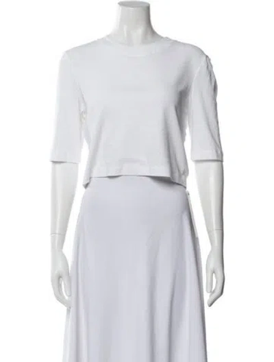 Pre-owned Rosetta Getty Crew Neck Short Sleeve Crop Top In White