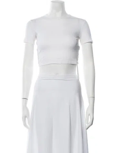 Pre-owned Rosetta Getty Crew Neck Short Sleeve Crop Top In White