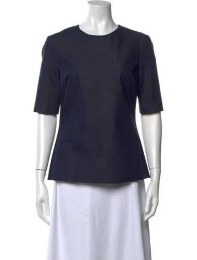 Pre-owned Rosetta Getty Crew Neck Short Sleeve Top In Blue