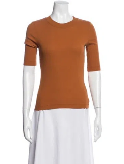 Pre-owned Rosetta Getty Crew Neck Short Sleeve Top In Brown