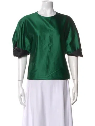 Pre-owned Rosetta Getty Crew Neck Short Sleeve Top In Green