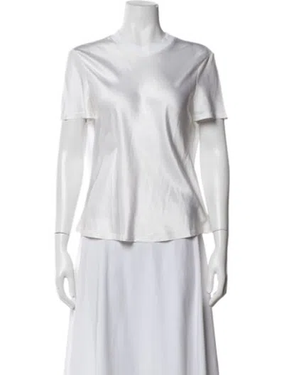 Pre-owned Rosetta Getty Crew Neck Short Sleeve Top In White