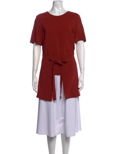 Pre-owned Rosetta Getty Crew Neck Short Sleeve Tunic In Red