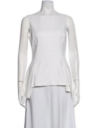 Pre-owned Rosetta Getty Crew Neck Sleeveless Top In White