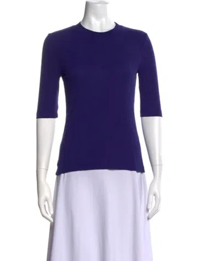 Pre-owned Rosetta Getty Crew Neck Three-quarter Sleeve Top In Blue