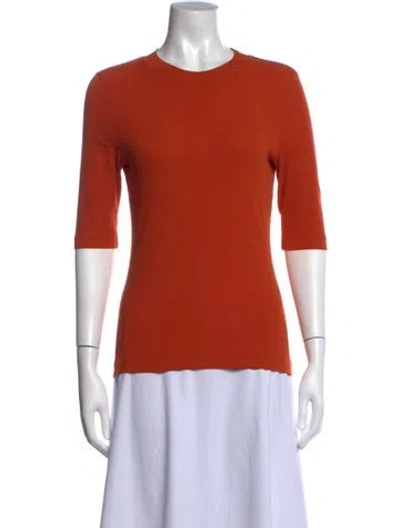 Pre-owned Rosetta Getty Crew Neck Three-quarter Sleeve Top In Orange