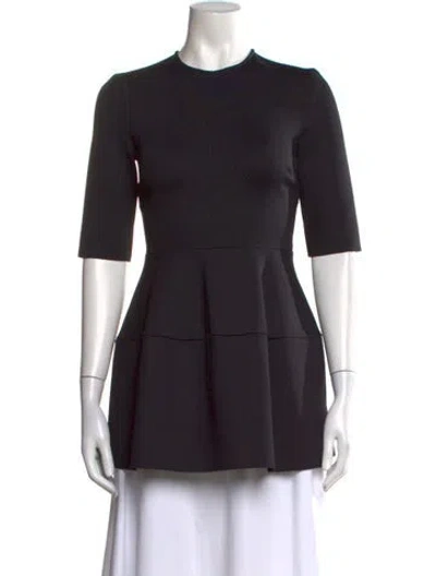 Pre-owned Rosetta Getty Crew Neck Three-quarter Sleeve Top W/ Tags In Black