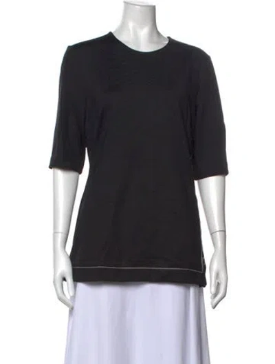 Pre-owned Rosetta Getty Crew Neck Three-quarter Sleeve Top W/ Tags In Black