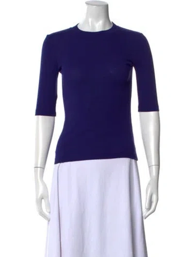 Pre-owned Rosetta Getty Crew Neck Three-quarter Sleeve Top W/ Tags In Blue