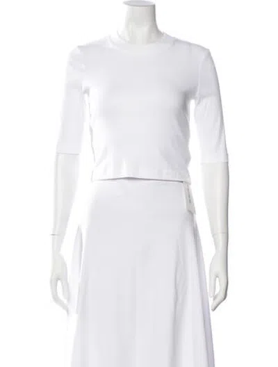 Pre-owned Rosetta Getty Crew Neck Three-quarter Sleeve Top W/ Tags In White