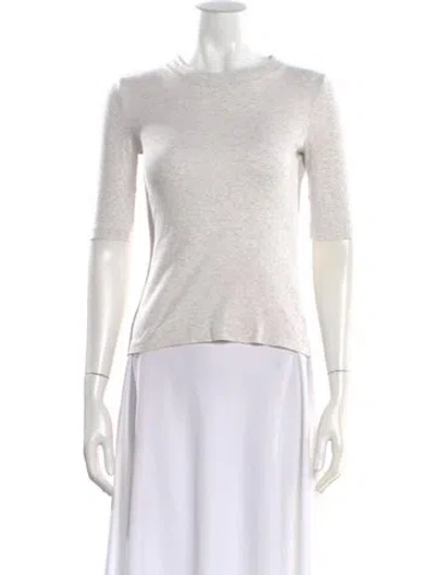 Pre-owned Rosetta Getty Crew Neck Three-quarter Sleeve Top In White