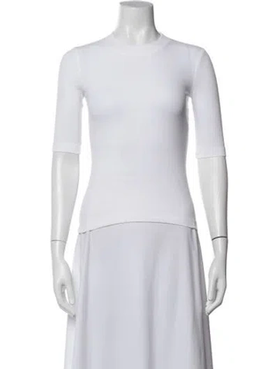 Pre-owned Rosetta Getty Crew Neck Three-quarter Sleeve Top In White