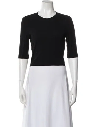 Pre-owned Rosetta Getty Crew Neck Three-quarter Sleeve T-shirt In Black