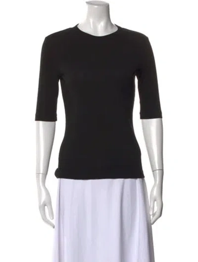 Pre-owned Rosetta Getty Crew Neck Three-quarter Sleeve T-shirt In Black