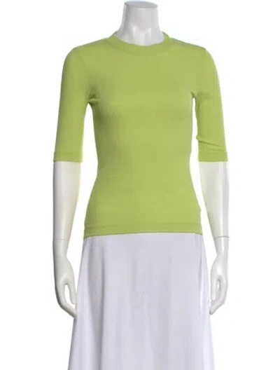 Pre-owned Rosetta Getty Crew Neck Three-quarter Sleeve T-shirt W/ Tags In Green
