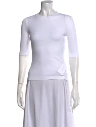 Pre-owned Rosetta Getty Crew Neck Three-quarter Sleeve T-shirt In White