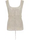 Rosetta Getty Crochet-knit Top In Neutrals