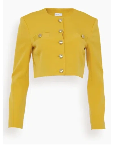 Rosetta Getty Cropped Crewneck Jacket In Yellow