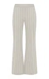 Rosetta Getty Cropped Pinstriped Jacquard Flare Pants In Gray