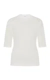 Rosetta Getty Cropped-sleeve Cotton-blend Mesh Sweater In White