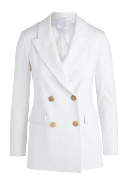 Rosetta Getty Double Breasted Peak Lapel Jacket In White