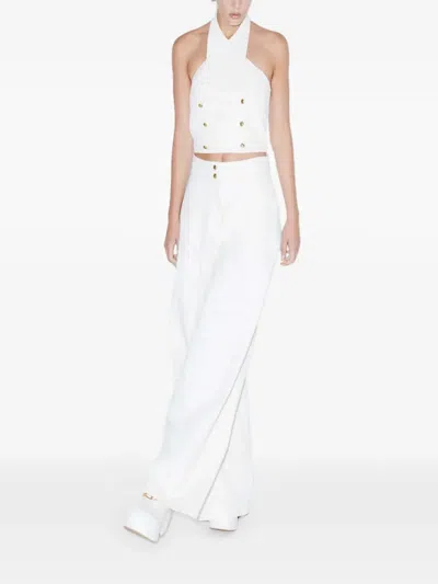 Rosetta Getty Double-breasted Halter Top In White