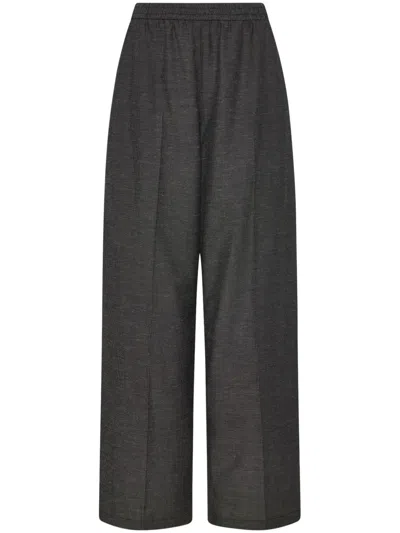 Rosetta Getty Elasticated-waist Wide-leg Trousers In Black