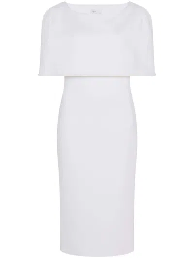 Rosetta Getty Fitted Cape Dress In White