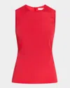 Rosetta Getty Fitted Crewneck Tank Top In Red
