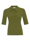Rosetta Getty Fitted Polo Top In Green