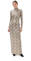 Rosetta Getty Fitted Turtleneck Maxi Dress Multi In Multi