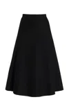 Rosetta Getty High-waist Flared-hem Skirt In Black
